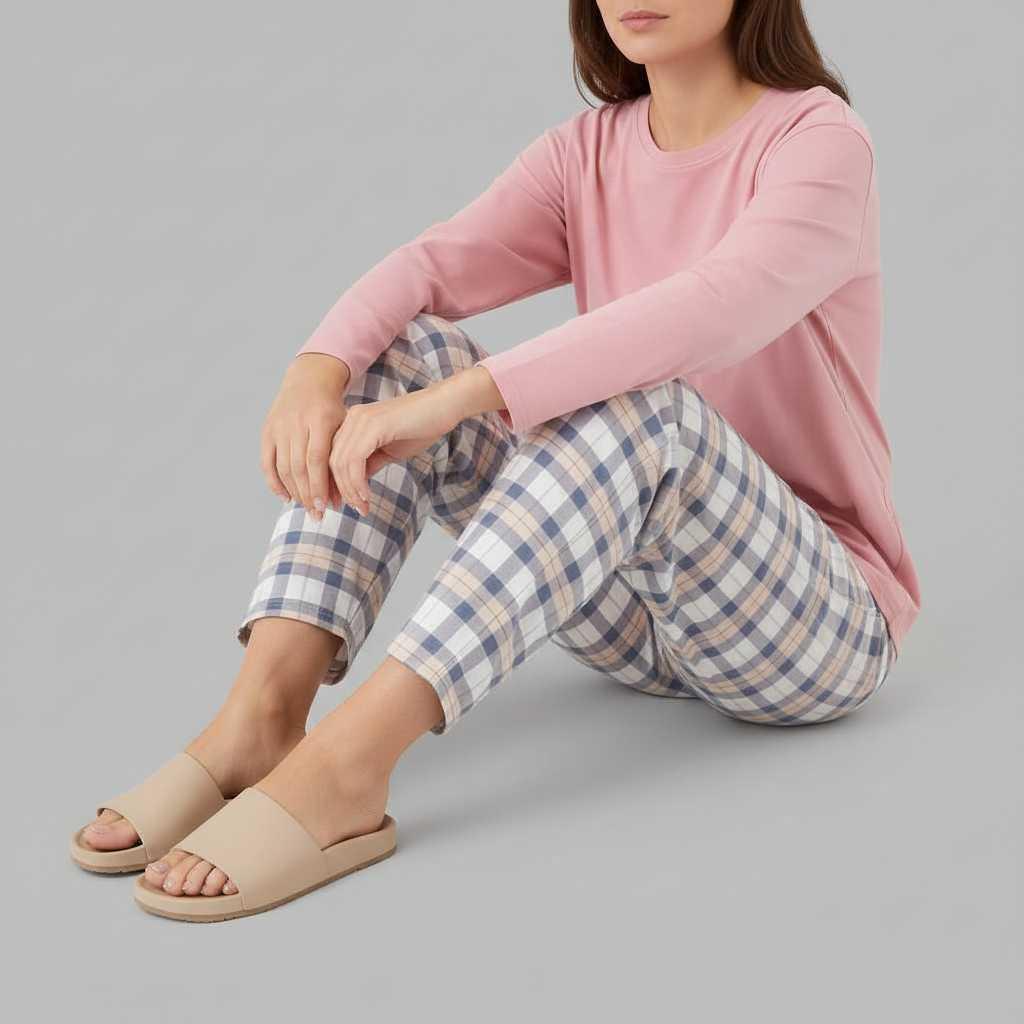 Cozy Elegance | Women's Pajama Sets Winter Checkered Design