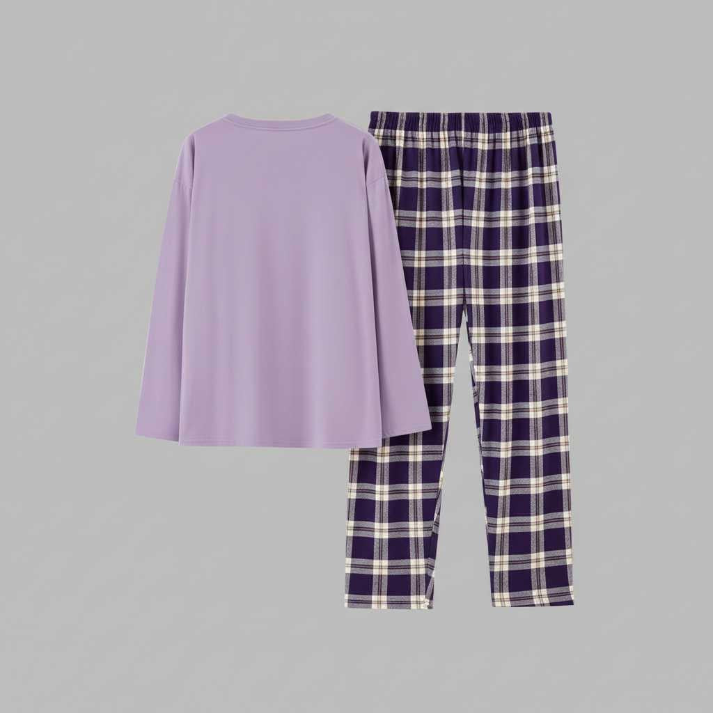 Cozy Elegance | Women's Pajama Sets Winter Checkered Design