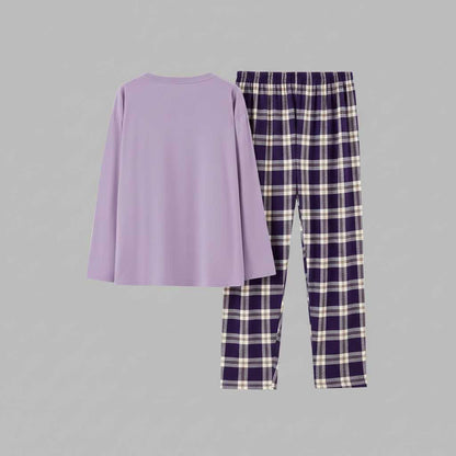 Cozy Elegance | Women's Pajama Sets Winter Checkered Design