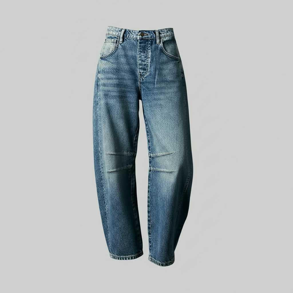 Leopard Print Barrel Jeans | Women's Casual Denim Trousers
