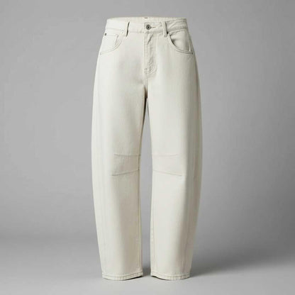 Leopard Print Barrel Jeans | Women's Casual Denim Trousers