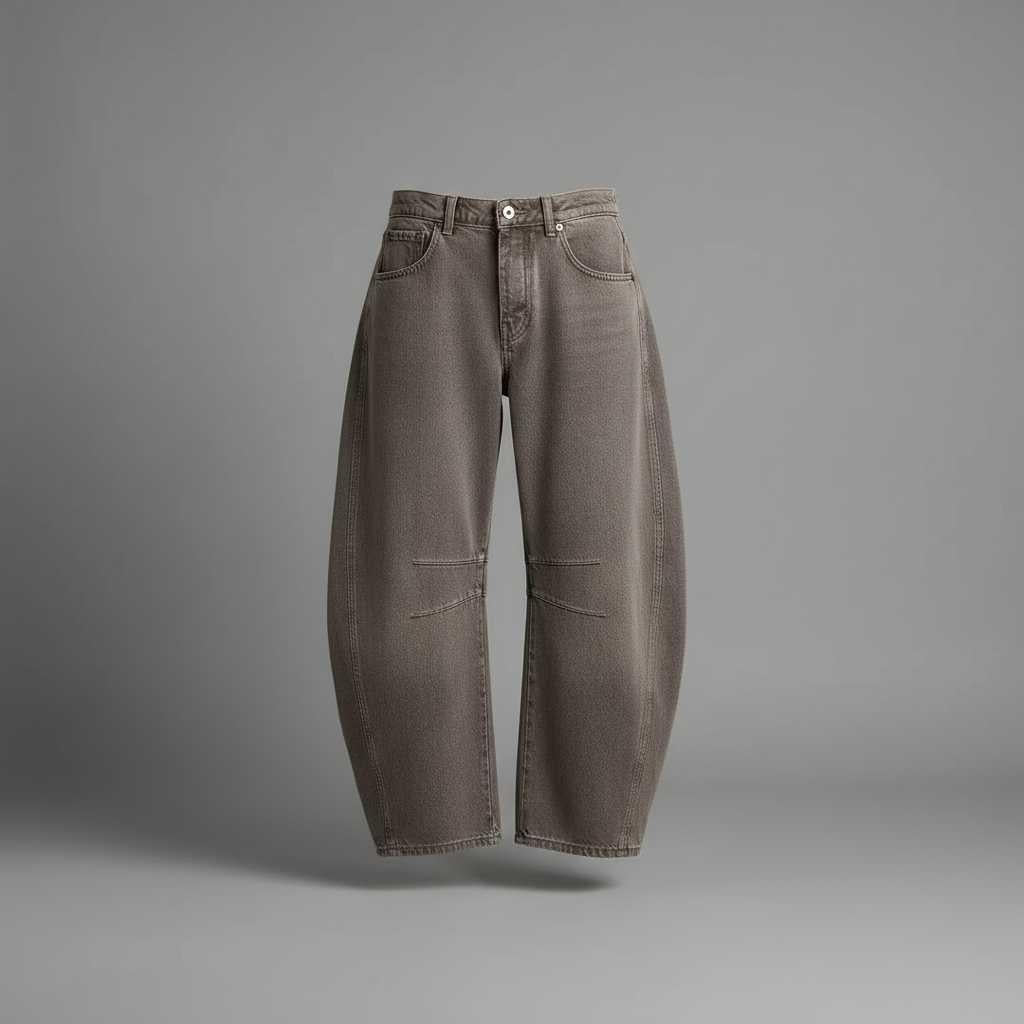 Leopard Print Barrel Jeans | Women's Casual Denim Trousers