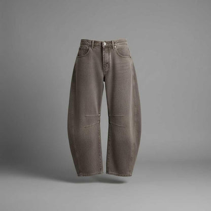 Leopard Print Barrel Jeans | Women's Casual Denim Trousers
