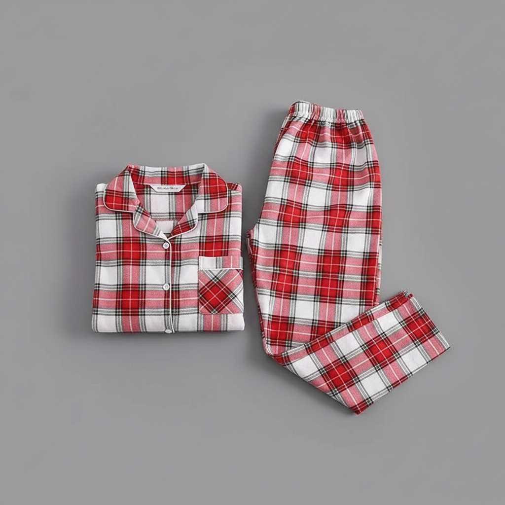 Plaid Cotton Flannel Pajama Set | Women's Sleepwear