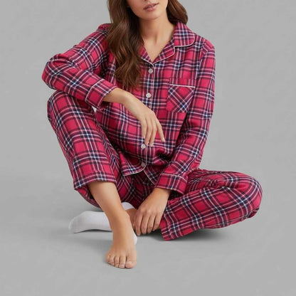 Plaid Cotton Flannel Pajama Set | Women's Sleepwear