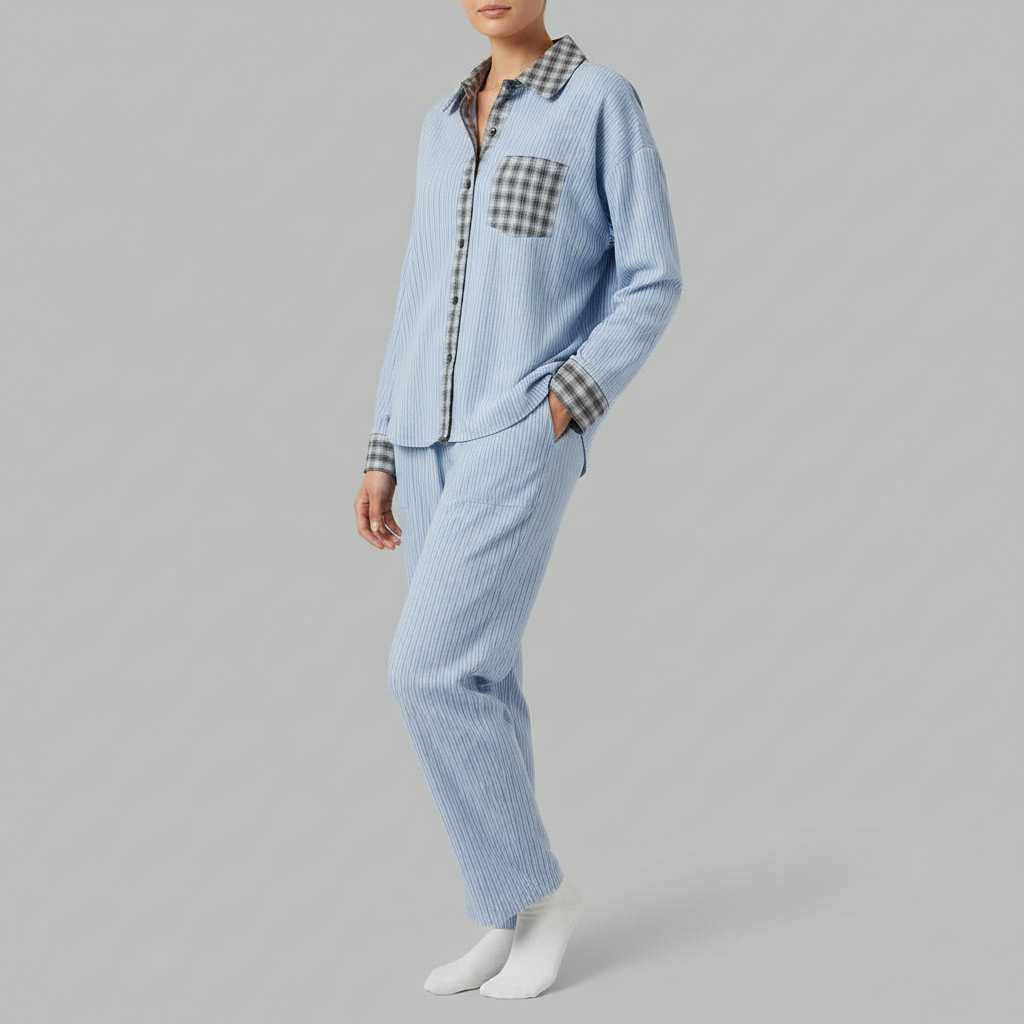 Women's Pajama Set | Long Sleeve Shirt and Trousers