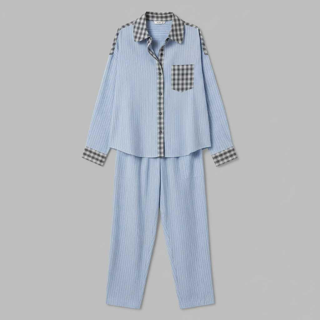 Women's Pajama Set | Long Sleeve Shirt and Trousers